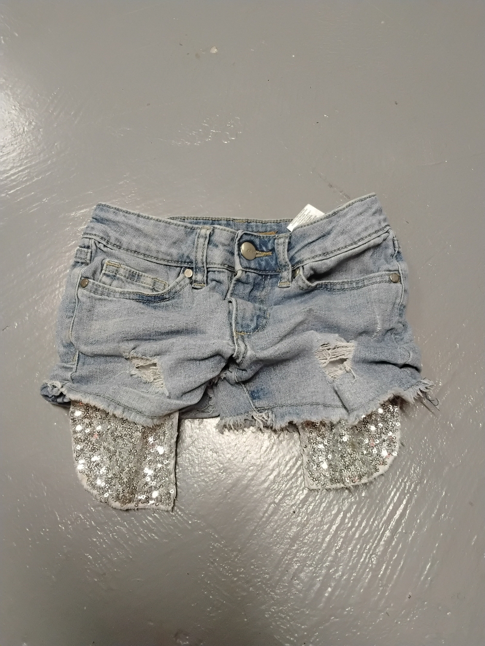 Joe's Jeans Light Blue Distressed Denim Shorts with Silver Accent